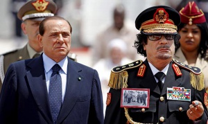Couple Berlusconi Kadhafi
